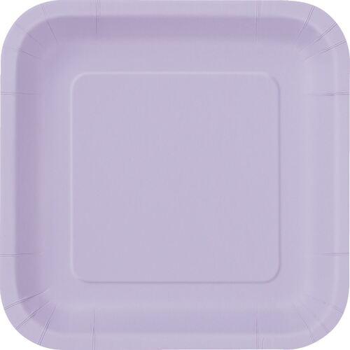 Lavender Square Paper Plates 22cm 14 Pack