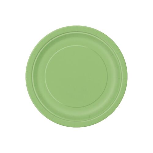 Lime Green Paper Plates 17cm 8 Pack