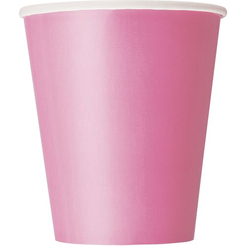 Hot Pink Paper Cups 270ml 8 Pack