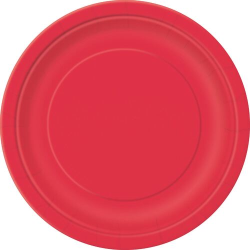 Ruby Red Paper Plates 22cm 16 Pack