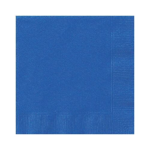 Royal Blue Beverage Napkins 2ply 20 Pack