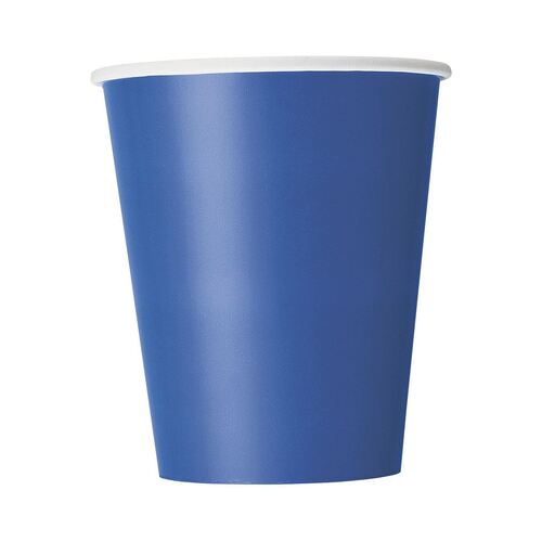 Royal Blue Paper Cups 270ml 8 Pack