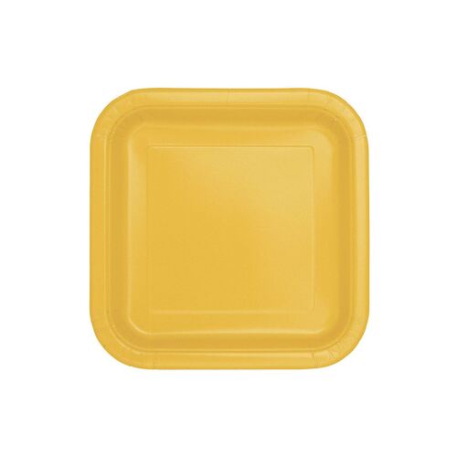 Sunflower Yellow Square Paper Plates 17cm 16 Pack