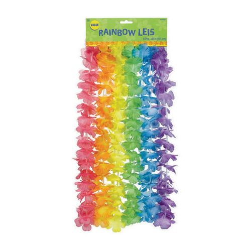 Rainbow Floral Value Pack Leis 6 Pack