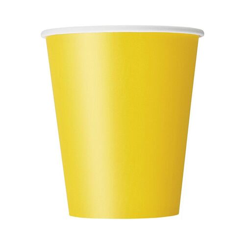 Sunflower Yellow Paper Cups 270ml 8 Pack