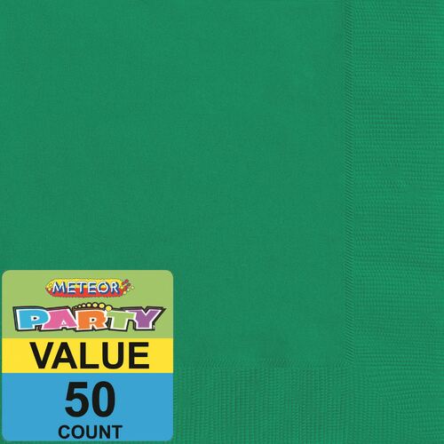 Emerald Green Beverage Napkins 2ply 50 Pack