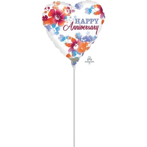 10cm Happy Anniversary Watercolour Foil Balloon