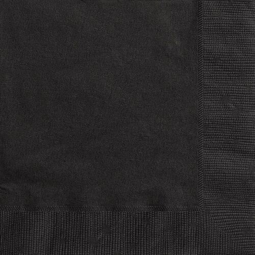 Black Luncheon Napkins 2ply 20 Pack