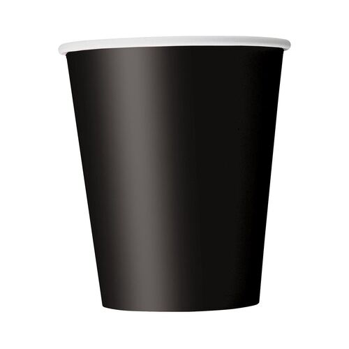 Black Paper Cups 270ml 8 Pack