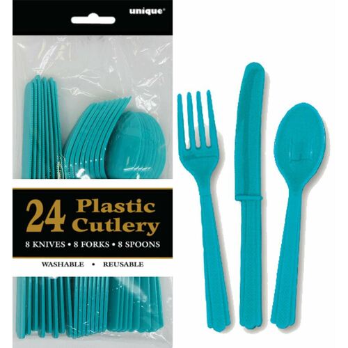 Caribbean Teal 24 Assorted Cutlery