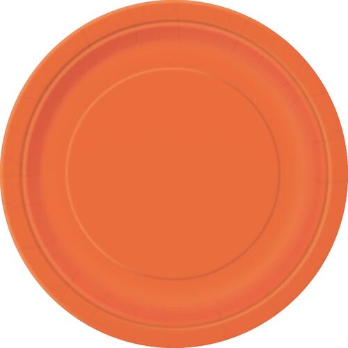 Pumpkin Orange Paper Plates 17cm 20 Pack 