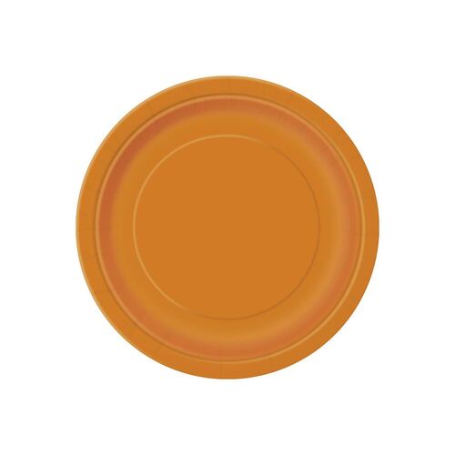 Pumpkin Orange Paper Plates 22cm 8 Pack