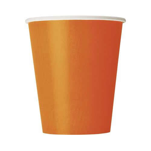 Pumpkin Orange Paper Cups 270ml 8 Pack