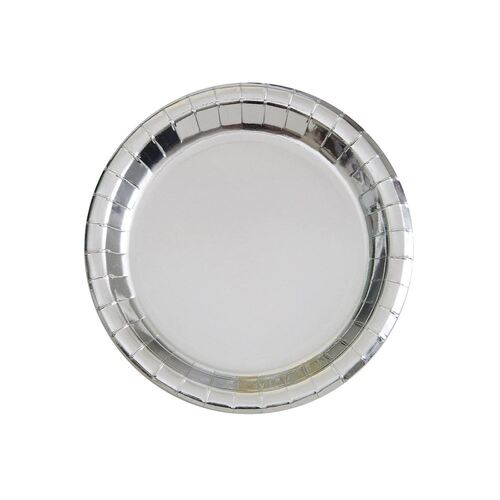 Silver Foil Paper Plates 22cm 8 Pack