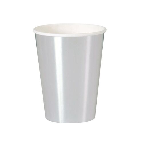 Silver Foil Paper Cups 355ml 8 Pack