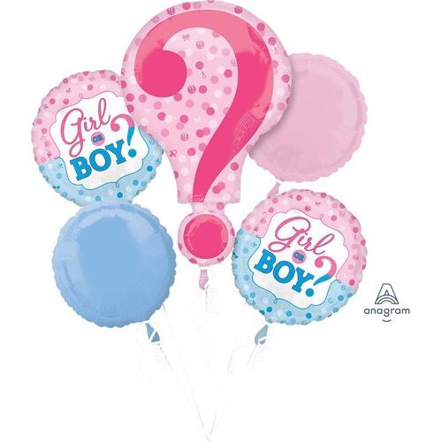 Bouquet Gender Reveal Foil Balloon 5 Pack