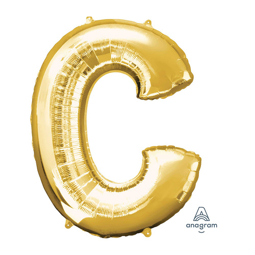SuperShape Letter C Gold Foil Balloon