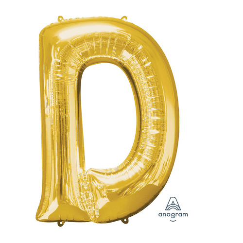 SuperShape Letter D Gold Foil Balloon