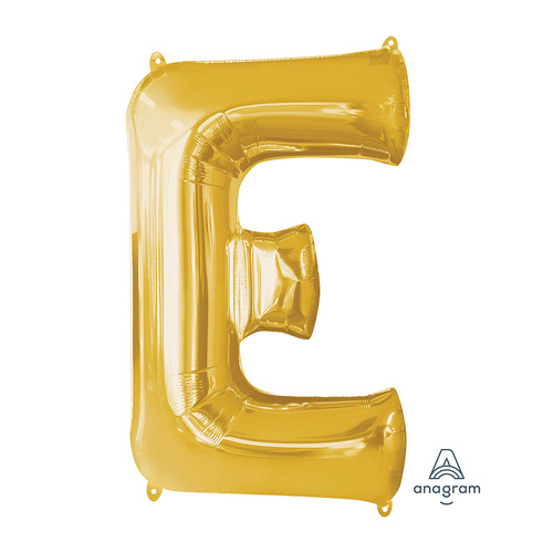 SuperShape Letter E Gold Foil Balloon