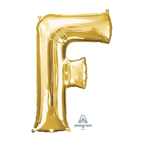 SuperShape Letter F Gold Foil Balloon