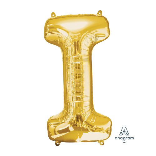 SuperShape Letter I Gold Foil Balloon