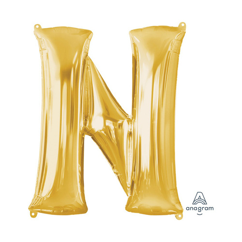 SuperShape Letter N Gold Foil Balloon