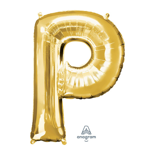 SuperShape Letter P Gold Foil Balloon