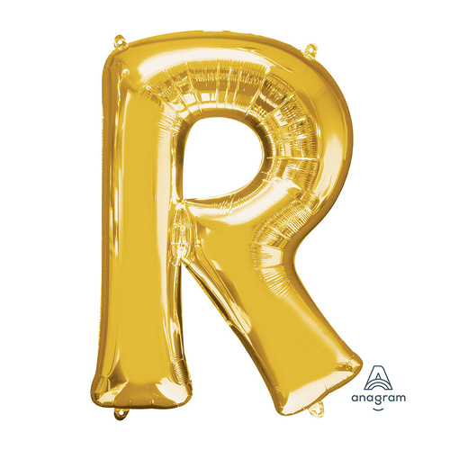 SuperShape Letter R Gold Foil Balloon