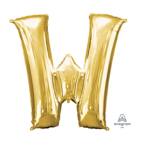 SuperShape Letter W Gold Foil Balloon