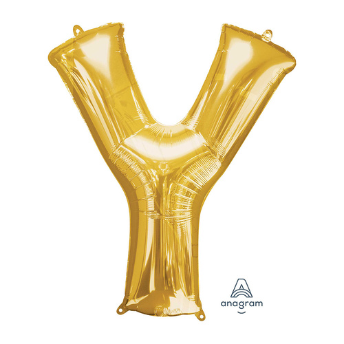 SuperShape Letter Y Gold Foil Balloon