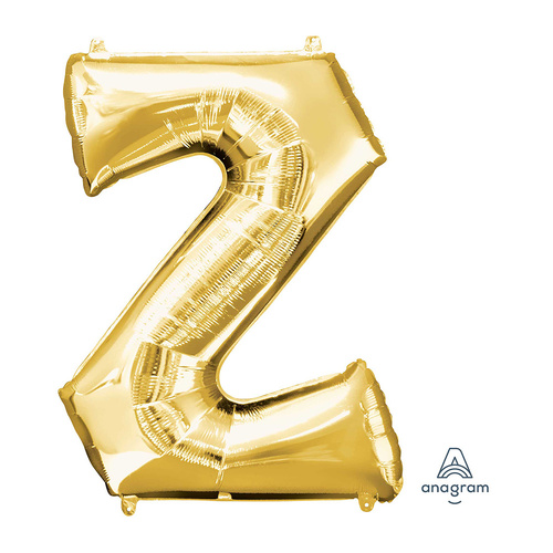 SuperShape Letter Z Gold Foil Balloon