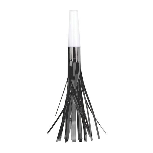 New Year's Foil Fringed Squawkers Black, Silver & Gold 8 Pack
