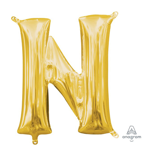 Letter N Gold Foil Balloon
