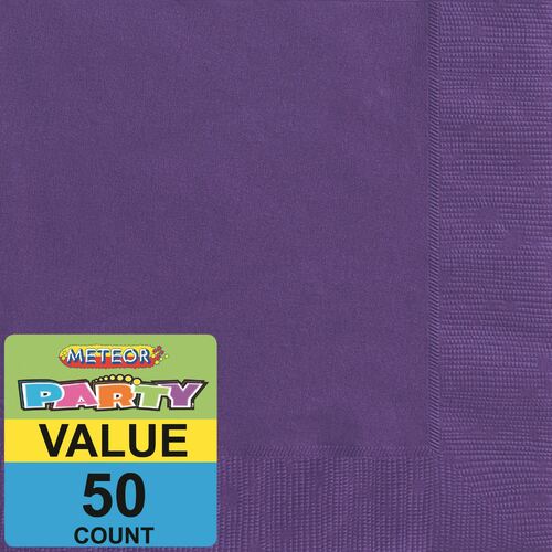 Deep Purple Luncheon Napkins 2ply 50 Pack