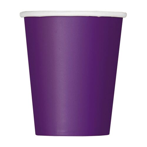 Deep Purple Paper Cups 270ml 14 Pack