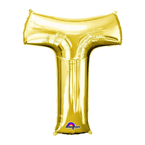 Letter T Gold Foil Balloon