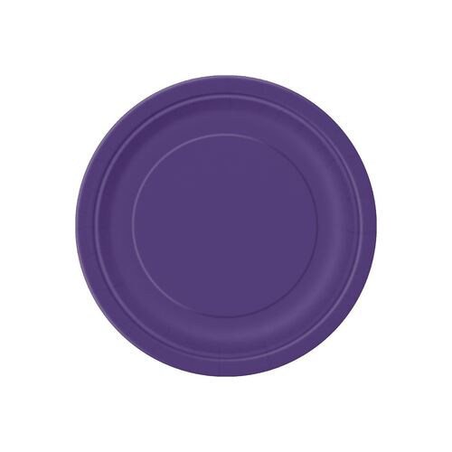 Deep Purple Paper Plates 22cm 16 Pack