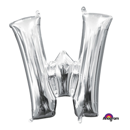 Letter W Silver Foil Balloon
