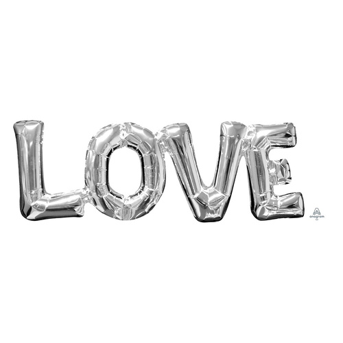 Phrases LOVE Silver Foil Balloon