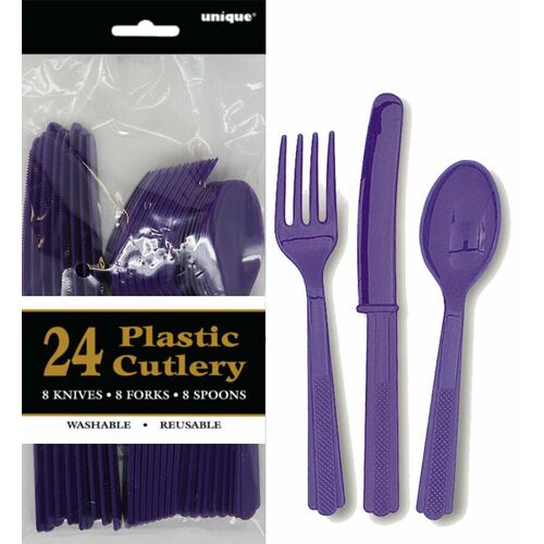 Deep Purple 24 Assorted Cutlery