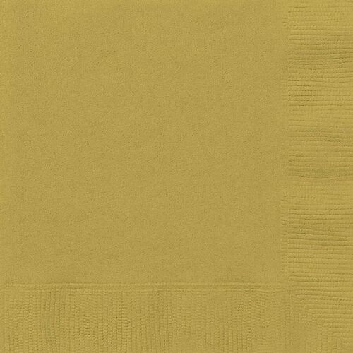 Gold Luncheon Napkins 2ply 20 Pack