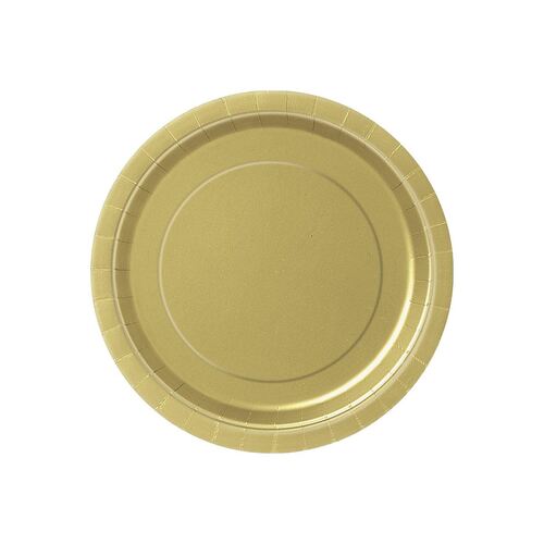 Gold Paper Plates 17cm 8 Pack 