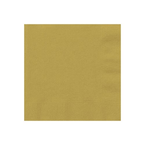 Gold Beverage Napkins 2ply 50 Pack