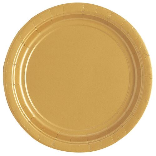 Gold Paper Plates 22cm 16 Pack