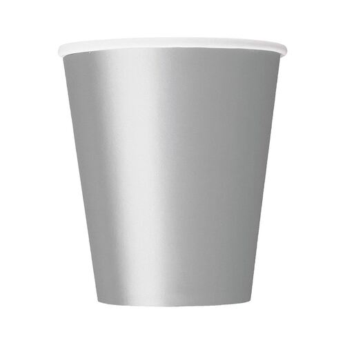 Silver Paper Cups 270ml 8 Pack