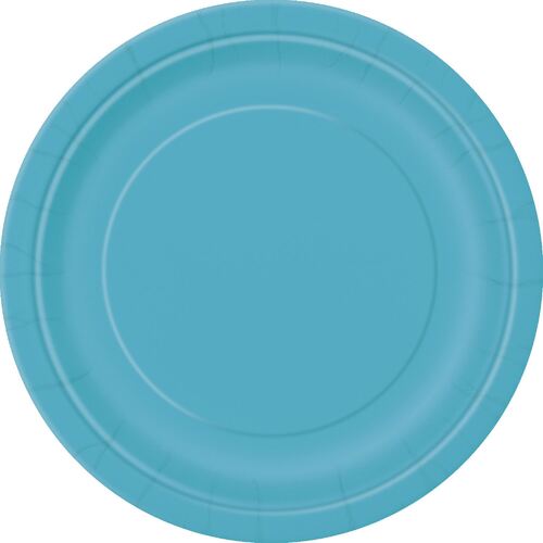 Caribbean Teal Paper Plates 22cm 8 Pack