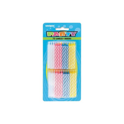 Assorted Spiral Candles 72 Pack