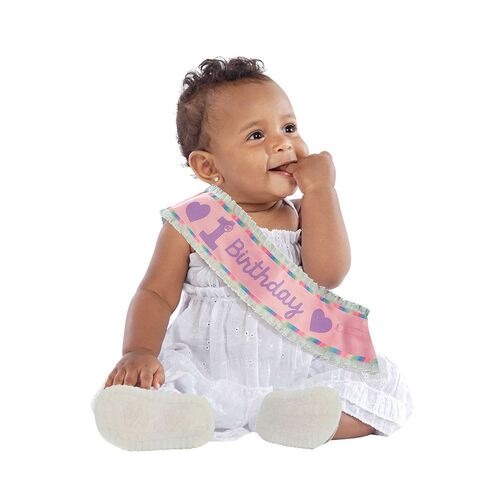 1st Birthday Girl Satin Sash