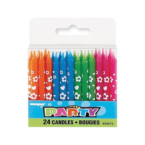 Flower Heart Candles 24 Pack