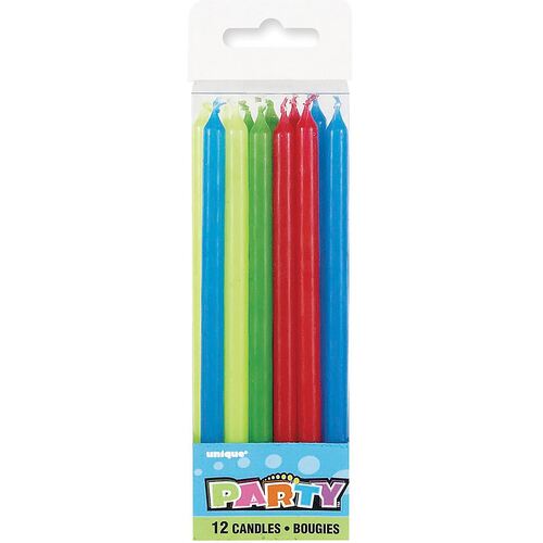  Assorted Bright Candles 12 Pack
